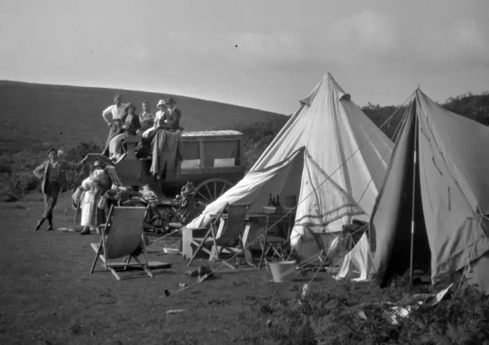 Framed Print : People with vehicle and tents Framed Print : People with vehicle and tents