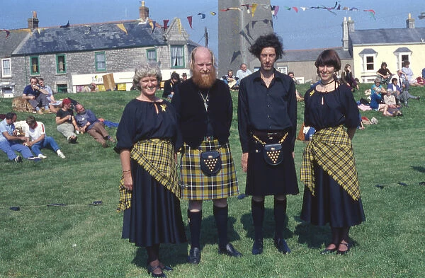 People wearing Cornish tartan, Cornwall