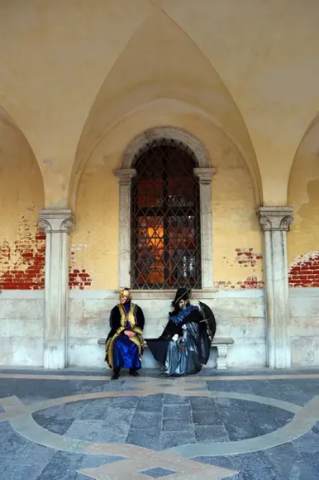 Framed Print : People wearing Venice Carnival Costumes Framed Print : People wearing Venice Carnival Costumes