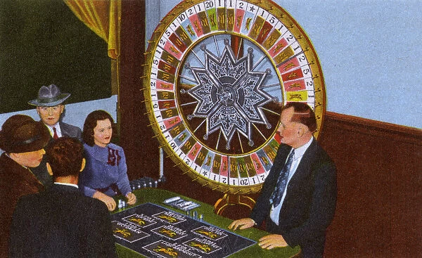 People with Wheel of Fortune, Nevada, USA