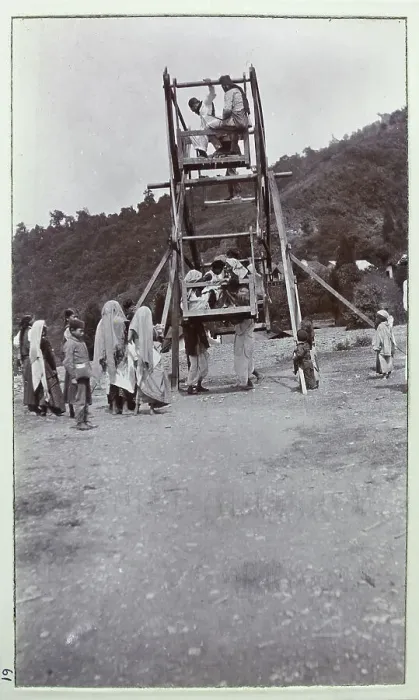 Framed Print : People on a wheel at Gangtok, Sikkim, India, from a fascinating album which reveals new details on a little-known campaign in which a British military force brushed aside Tibetan defences to capture Lhasa, in 1904 Framed Print : People on a wheel at Gangtok, Sikkim, India, from a fascinating album which reveals new details on a little-known campaign in which a British military force brushed aside Tibetan defences to capture Lhasa, in 1904