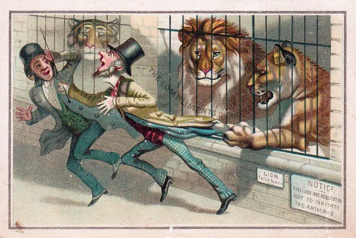Framed Print : People at the zoo on a Christmas card