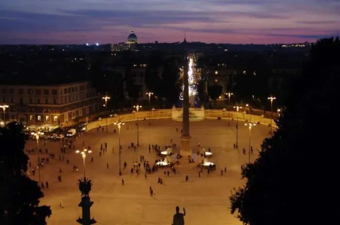 Framed Print : Peoples Square at night. Rome Framed Print : Peoples Square at night. Rome