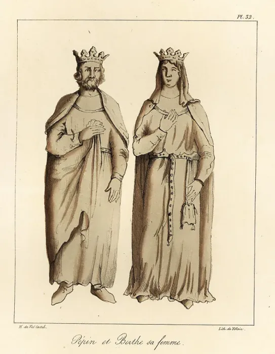 Framed Print : Pepin the Short and his wife Bertrada of Laon, 8th century Framed Print : Pepin the Short and his wife Bertrada of Laon, 8th century