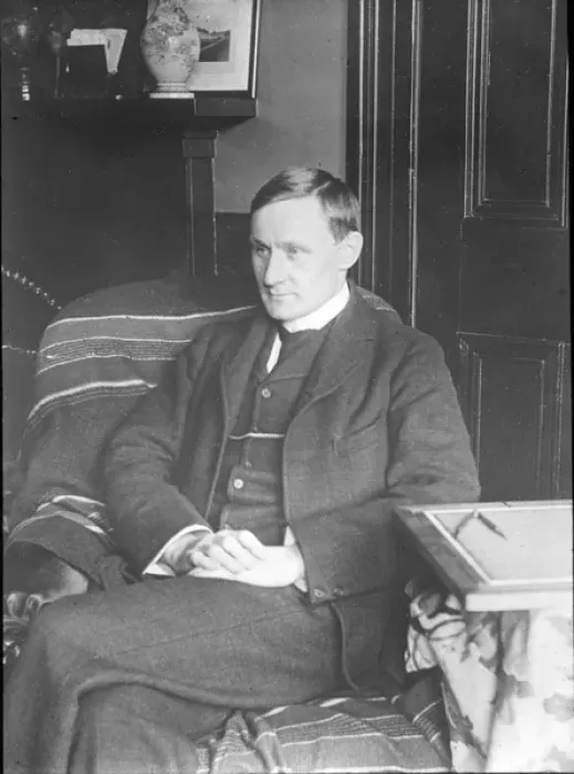Framed Print : Percy Sinclair Pilcher 1866-1899 in his study Framed Print : Percy Sinclair Pilcher 1866-1899 in his study