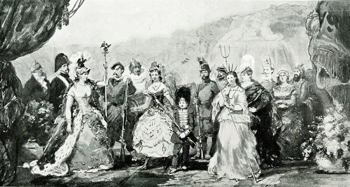 Framed Print : Performers in a production at Compiegne Palace Framed Print : Performers in a production at Compiegne Palace