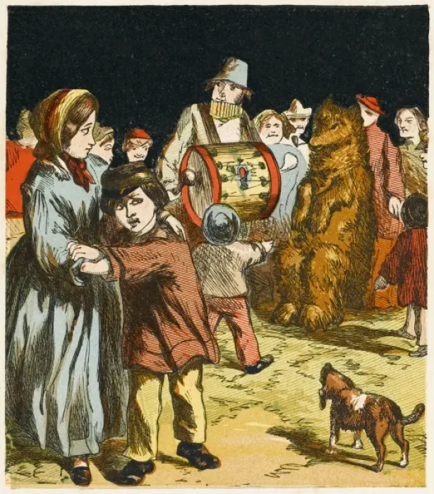 Framed Print : Performing Bear, 1867 Framed Print : Performing Bear, 1867