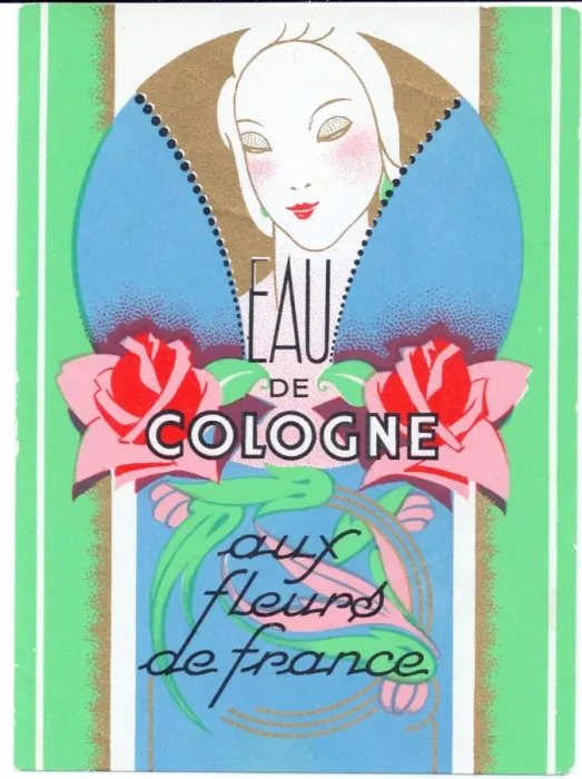 Framed Print : Perfume label, Eau de Cologne aux Fleurs de France Framed Print : Perfume label, Eau de Cologne aux Fleurs de France