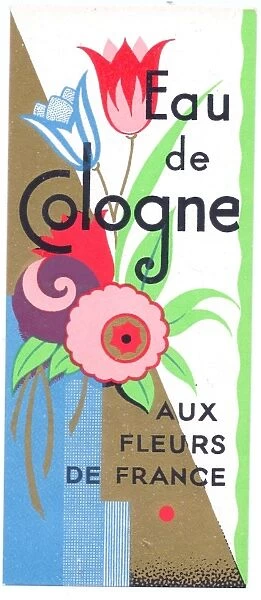 Perfume label, Eau de Cologne aux Fleurs de France