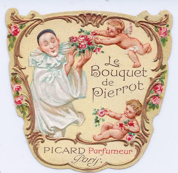 Perfume label, Le Bouquet de Pierrot, Paris
