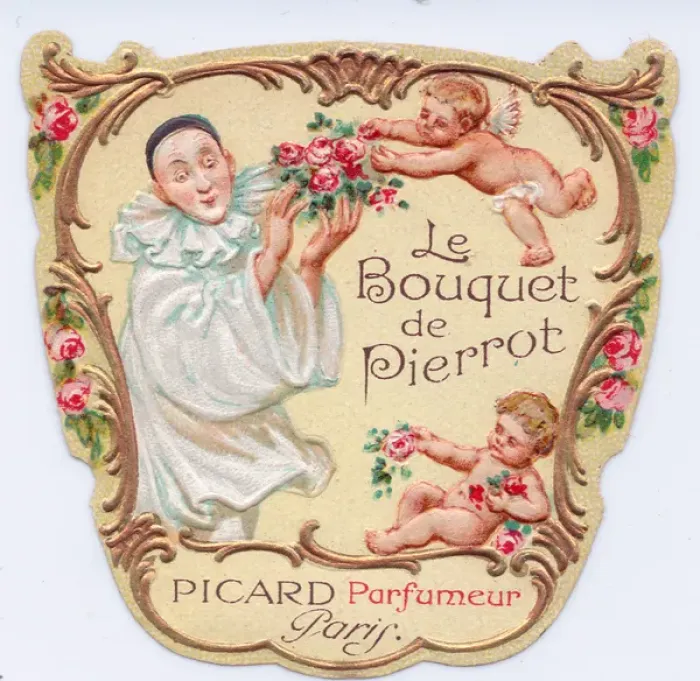 Framed Print : Perfume label, Le Bouquet de Pierrot, Paris Framed Print : Perfume label, Le Bouquet de Pierrot, Paris
