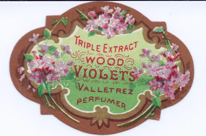Framed Print : Perfume label, Triple Extract Wood Violets Framed Print : Perfume label, Triple Extract Wood Violets