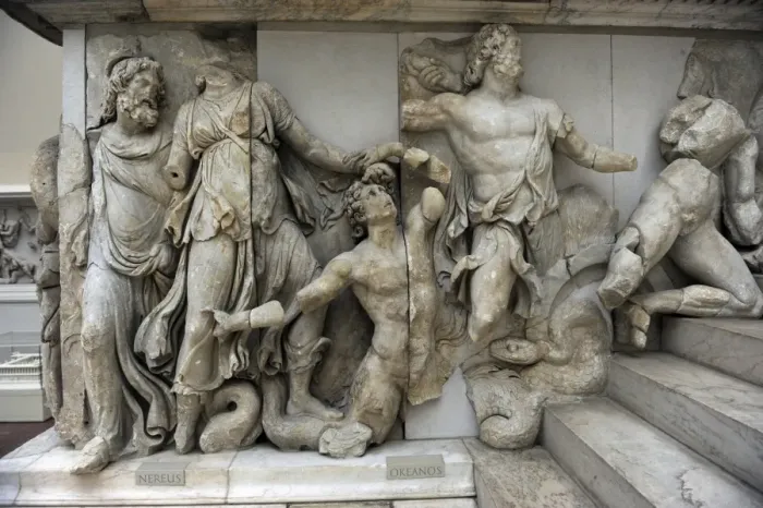 Framed Print : Pergamon Altar. Detail Framed Print : Pergamon Altar. Detail
