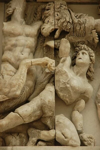 Pergamon Altar. Detail. Gigantomachy. Triton. Pergamon Museu