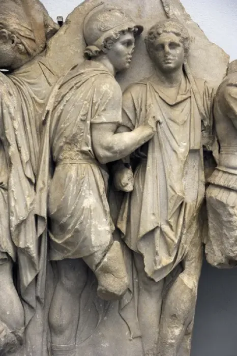 Framed Print : Pergamon Altar. Telephos Frieze. Detail Framed Print : Pergamon Altar. Telephos Frieze. Detail