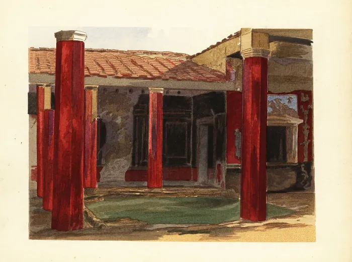 Framed Print : Peristyle colonnade of the House of Sallust, Casa di Sallustio Framed Print : Peristyle colonnade of the House of Sallust, Casa di Sallustio