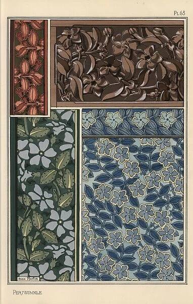 Periwinkle in art nouveau patterns