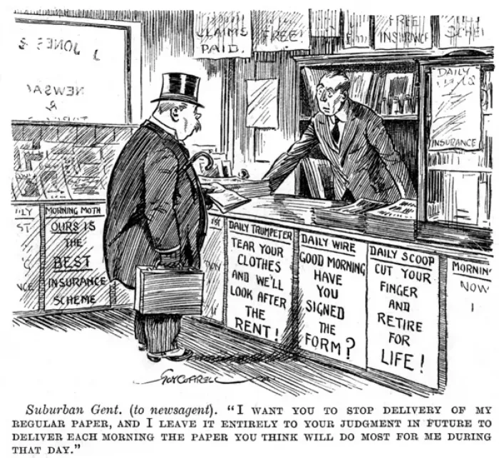 Framed Print : Perplexed Newsagent / 1922 Framed Print : Perplexed Newsagent / 1922