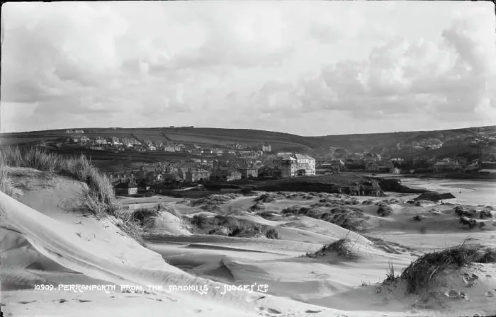 Framed Print : Perranporth from the Sandhills Framed Print : Perranporth from the Sandhills