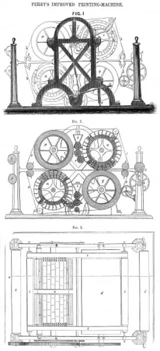Framed Print : Perrys Improved Printing Machine Framed Print : Perrys Improved Printing Machine