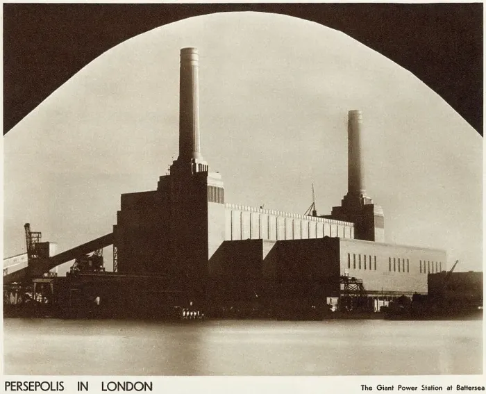 Framed Print : Persepolis in London. View across the River Thames of Battersea Power Station, London, in 1933. Photograph taken from the Middlesex end of Chelsea Bridge. Date: 1933 Framed Print : Persepolis in London. View across the River Thames of Battersea Power Station, London, in 1933. Photograph taken from the Middlesex end of Chelsea Bridge. Date: 1933