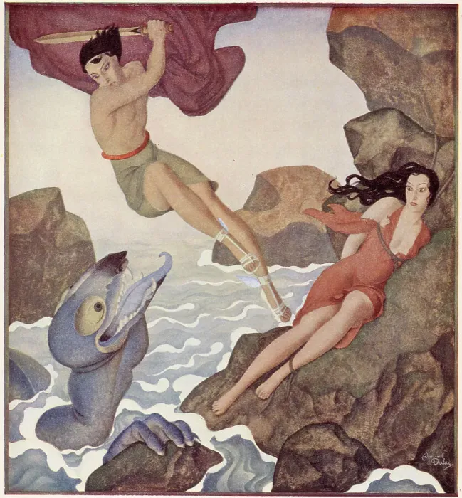 Framed Print : Perseus and Andromeda - Edmund Dulac