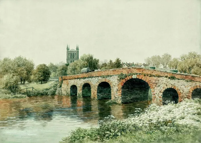 Framed Print : Pershore Bridge, River Avon, Worcestershire Framed Print : Pershore Bridge, River Avon, Worcestershire