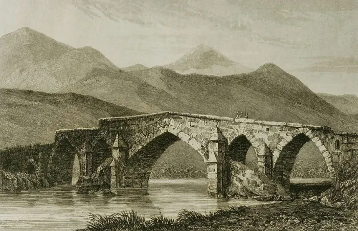 Framed Print : Persia. Bridge on the Kiril-Ouzen River. Engraving, 1851 Framed Print : Persia. Bridge on the Kiril-Ouzen River. Engraving, 1851
