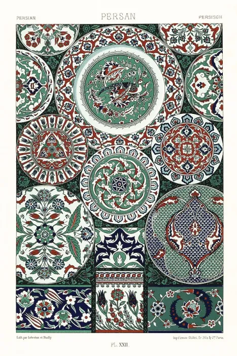 Framed Print : Persian art: earthenware Framed Print : Persian art: earthenware