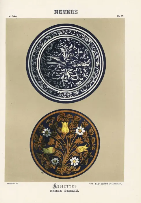 Framed Print : Persian-genre plates from Nevers, France Framed Print : Persian-genre plates from Nevers, France
