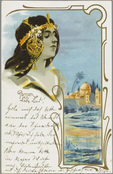 Framed Print : Persian lady - Art Nouveau Framed Print : Persian lady - Art Nouveau