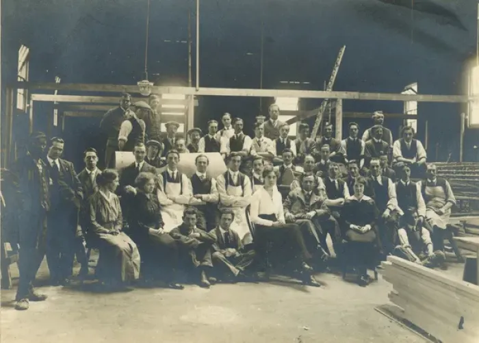 Framed Print : Personnel of the Whitehead Aircraft Co grouped around th? Framed Print : Personnel of the Whitehead Aircraft Co grouped around th?