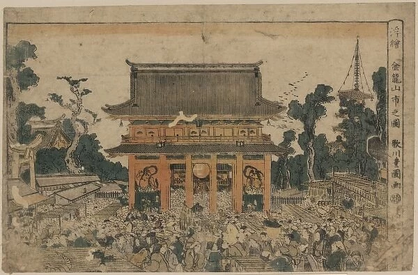 Perspective print of the market at Kinryuzan