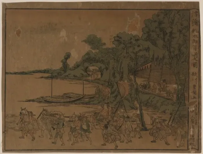 Framed Print : Perspective print of an old tale: Momotaro Framed Print : Perspective print of an old tale: Momotaro