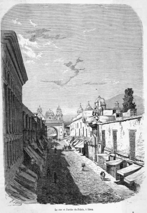 Framed Print : PERU LIMA. Street leading to the palace Framed Print : PERU LIMA. Street leading to the palace