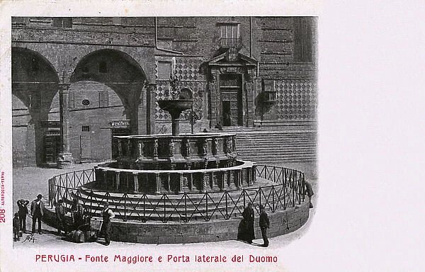 Perugia, Italy - Fonte Maggiore and Gate by the Duomo