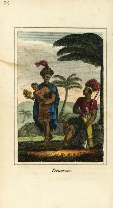 Framed Print : Peruvians or Inca people, 1818