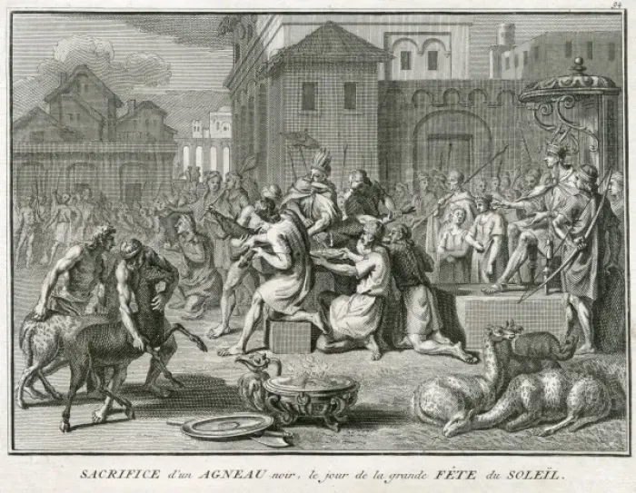 Framed Print : Peruvians Sacrifice Lamb Framed Print : Peruvians Sacrifice Lamb