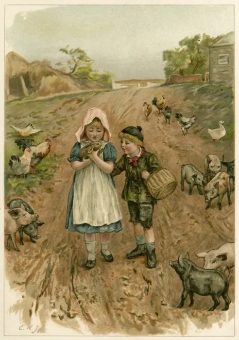 Framed Print : Pet Rabbit & Children Framed Print : Pet Rabbit & Children