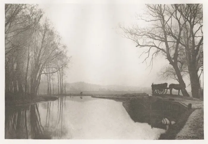 Framed Print : Peter Henry Emerson. River bank scene, Norfolk? Framed Print : Peter Henry Emerson. River bank scene, Norfolk?