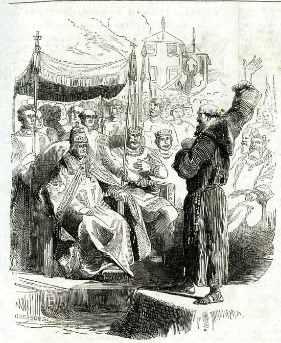 Framed Print : Peter the Hermit, preaching before the Pope Framed Print : Peter the Hermit, preaching before the Pope