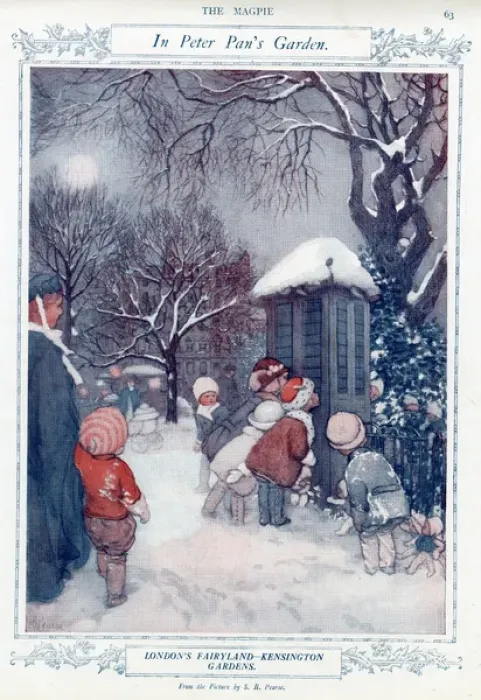 Framed Print : In Peter Pans Garden, bys B Pearse