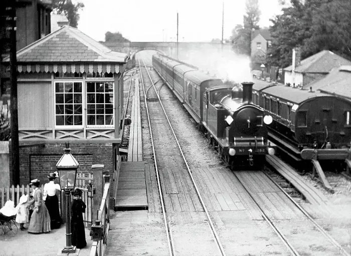 Framed Print : Petersfield Railway Station Victorian period Framed Print : Petersfield Railway Station Victorian period