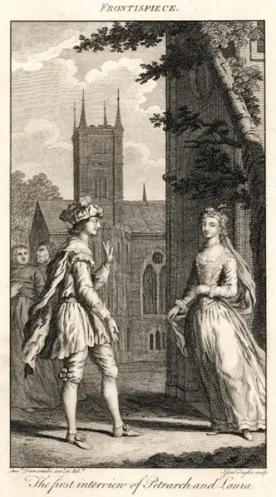 Framed Print : Petrarch Meets Laura Framed Print : Petrarch Meets Laura
