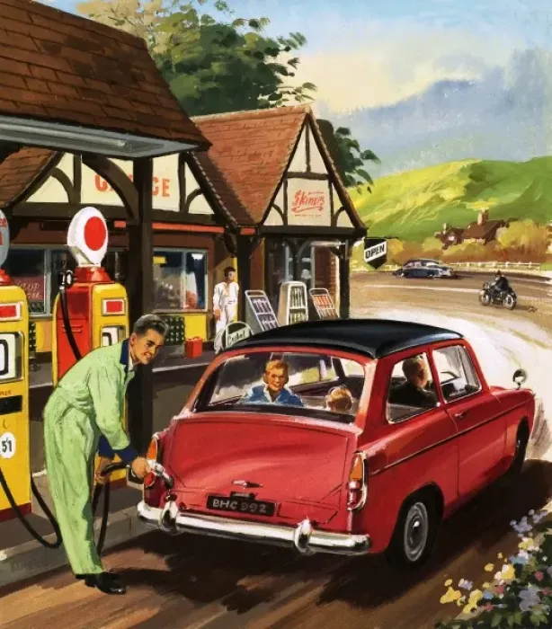 Framed Print : Petrol pump attendant Framed Print : Petrol pump attendant