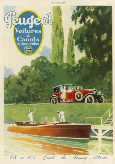 Framed Print : Peugeot by a Canal 1927 Framed Print : Peugeot by a Canal 1927
