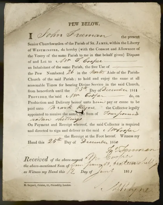 Framed Print : Pew Rent Receipt Framed Print : Pew Rent Receipt