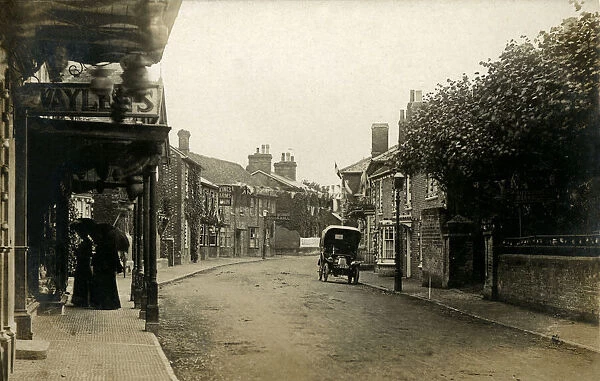 Pewsey, Wiltshire - High Street with Waylens Grocery (left)