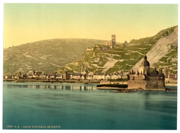 Framed Print : The Pfalz on the Rhine, Coub (i. e. Kaub), the Rhine, German Framed Print : The Pfalz on the Rhine, Coub (i. e. Kaub), the Rhine, German