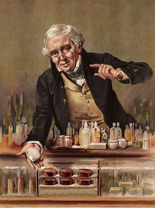 Framed Print : Pharmacist Date: 1902 Framed Print : Pharmacist Date: 1902